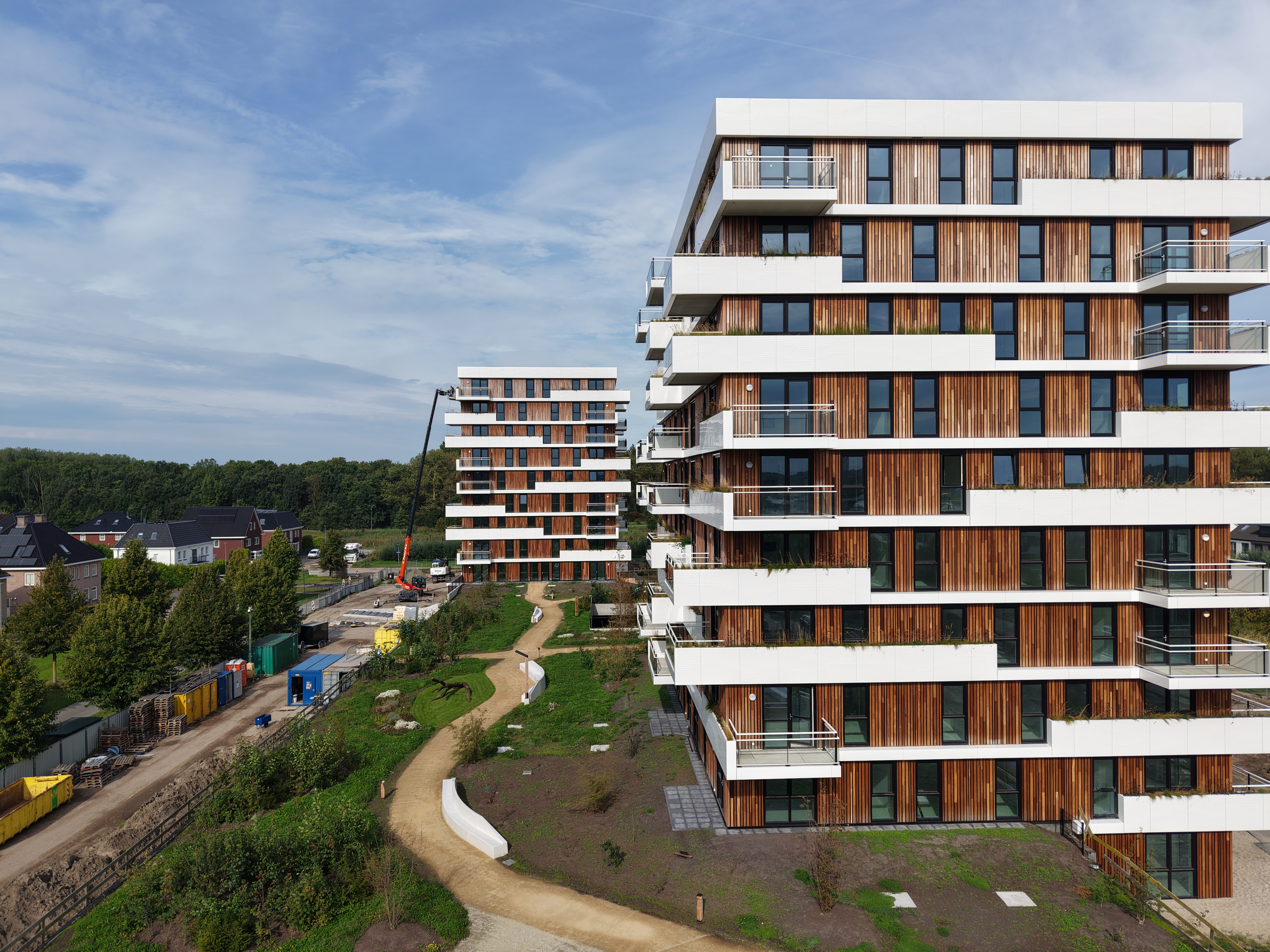 Een foto van de nieuwe appartementen in Almere